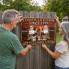 Custom Home Decor Metal Sign - Personalized Anniversary Wedding Camping Gifts For Campers, Husband And Wife, Him And Her, Dog Cat Lovers, Dog Dad And Mom - Crazy Together