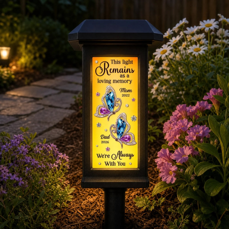 Custom Solar Garden Light - Personalized Memorial Sympathy Gifts For Loss Of Mom, Dad - Forever Remembered Forever Loved