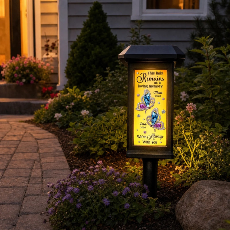 Custom Solar Garden Light - Personalized Memorial Sympathy Gifts For Loss Of Mom, Dad - Forever Remembered Forever Loved