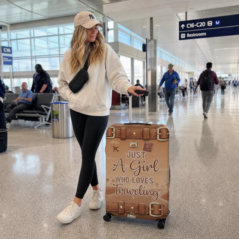 Custom Luggage Cover - Personalized Summer Vacation And Travel Gifts For Women, Besties, Sisters, BFF - Travel Is My Therapy