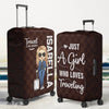 Custom Luggage Cover - Personalized Summer Vacation And Travel Gifts For - Gifts For Mom, Dad, Brother, Sister, Kids - The Sky Is Calling
