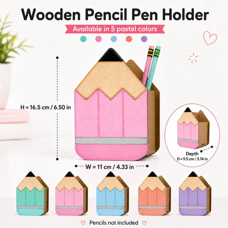 Custom Kids Wooden Pencil Pen Holder - Personalized Back To School Gifts For Kids - Ready To Shine