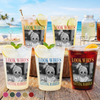 Custom Photo Party Cups - Personalized Summer Vacation And Travel Gifts For Best Friends, Family - Drunk On Poolside Summer Energy