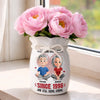 Custom Flower Vase With Ribbon - Personalized  Anniversary Wedding Gifts For Husband And Wife, Him And Her - Forever Starts With You