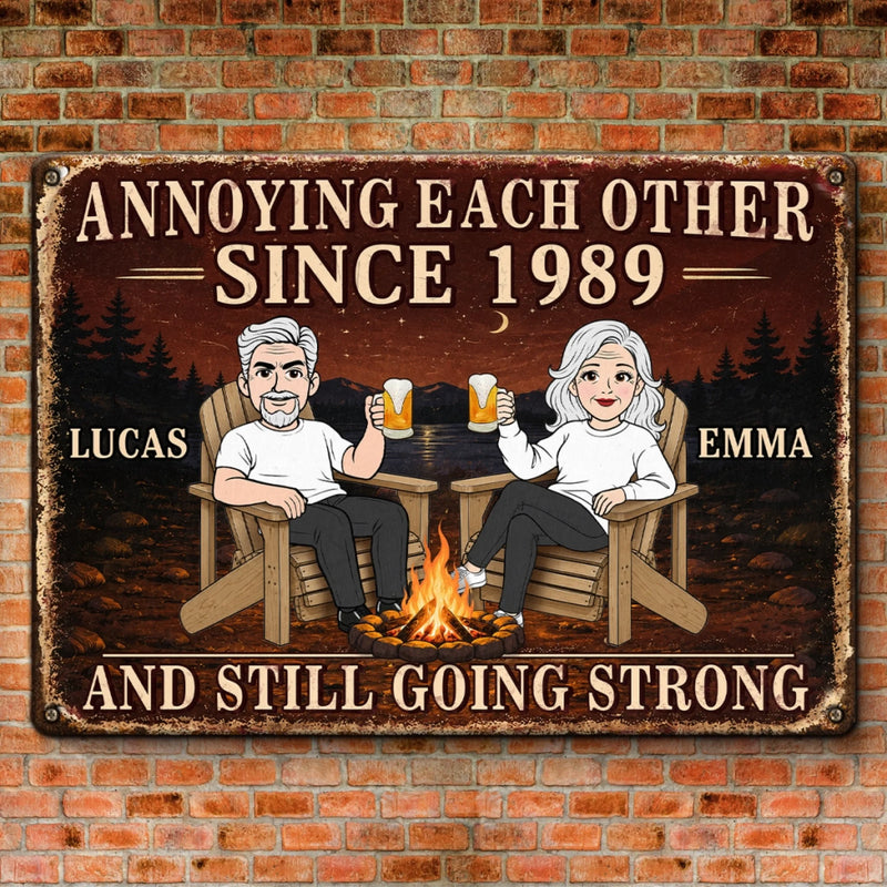 Custom Home Decor Metal Sign - Personalized Anniversary Wedding Gifts For Husband And Wife, Him And Her - Love Keeps Us Wild