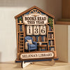 Custom Wooden Tracker Sign - Personalized Bookish Gifts For Book Lovers, Bookworms, Readers - Read More Smile More