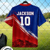 Custom Men's Haiti World Football Jersey Shirt - Personalized Birthday Gifts For Football Lovers, Sports Fans, Sports Lovers - Chasing Goals, Repping My Roots