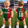 Custom Mexico World Football Baby Jersey Bodysuit - Personalized Baby Shower, Gender Reveal Gifts For New Moms, New Dads, Football Lovers - Future Champion