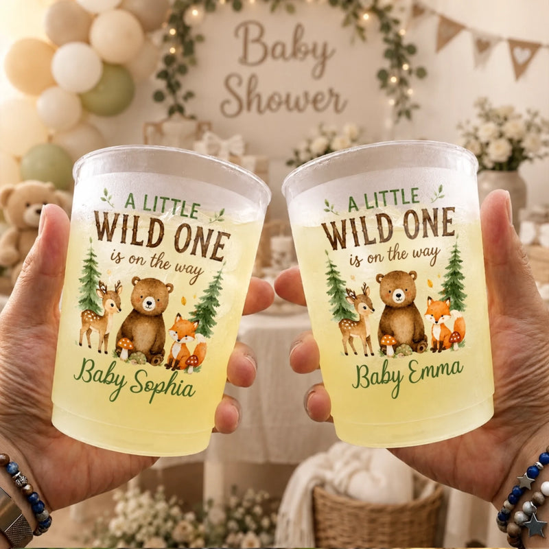 Custom Party Cups - Personalized Baby Shower, Gender Reveal Gifts For New Moms, New Dads, New Parents - A Little Wild One