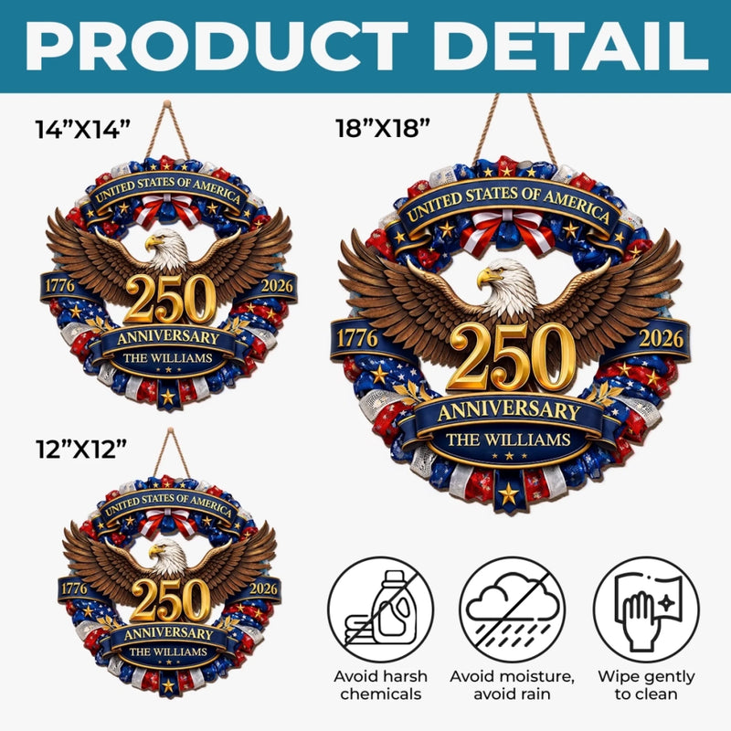 Custom Wood Sign - Personalized America 250th Anniversary Gifts For Mom, Dad, Brother, Sister, Kids - Strength That Stands The Test Of Time
