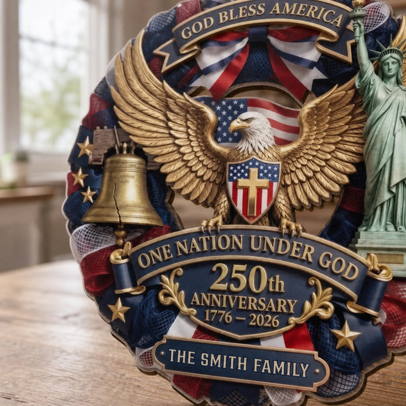 Custom Wood Sign - Personalized America 250th Anniversary Gifts For Mom, Dad, Brother, Sister, Kids - Liberty Looks Good On Everyone