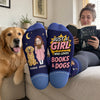 Custom Crew Socks - Personalized Bookish Gifts For Book Lovers, Bookworms, Readers, Dog Lovers, Dog Mom - Read More, Worry Less