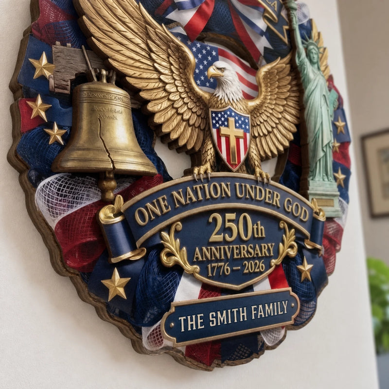Custom Wood Sign - Personalized America 250th Anniversary Gifts For Mom, Dad, Brother, Sister, Kids - Liberty Looks Good On Everyone
