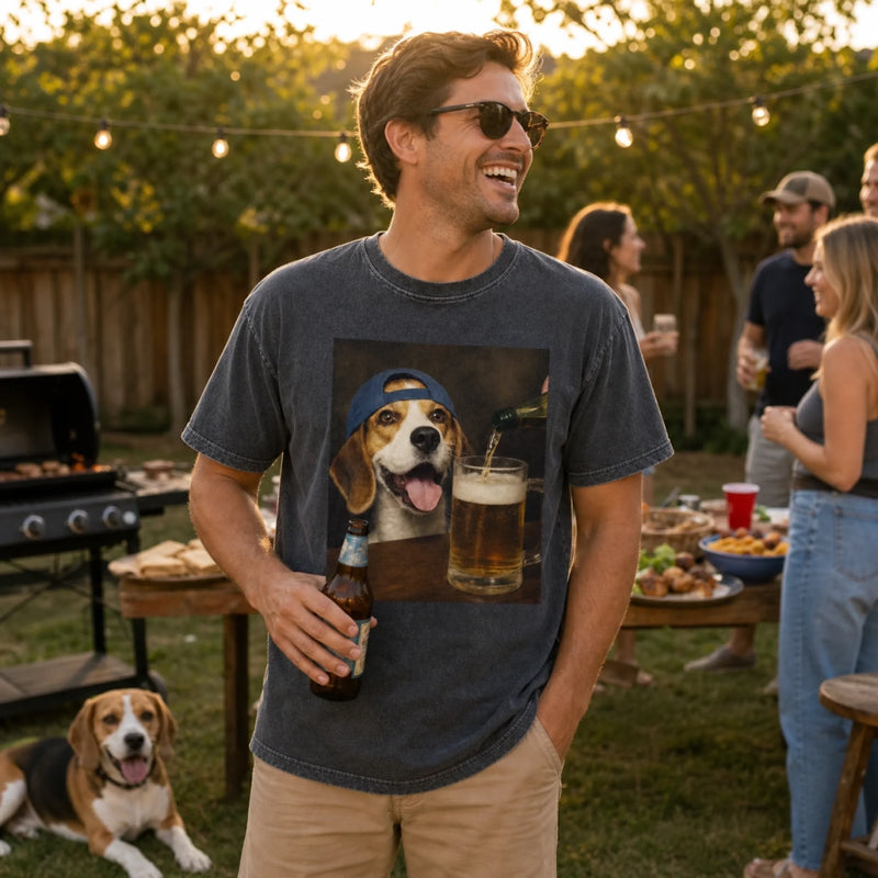 Custom Photo Washed Cotton T-shirt - Personalized Birthday Gifts For Dog Cat Lovers, Dog Dad And Mom, Cat Owners - The Professional Snack Inspector