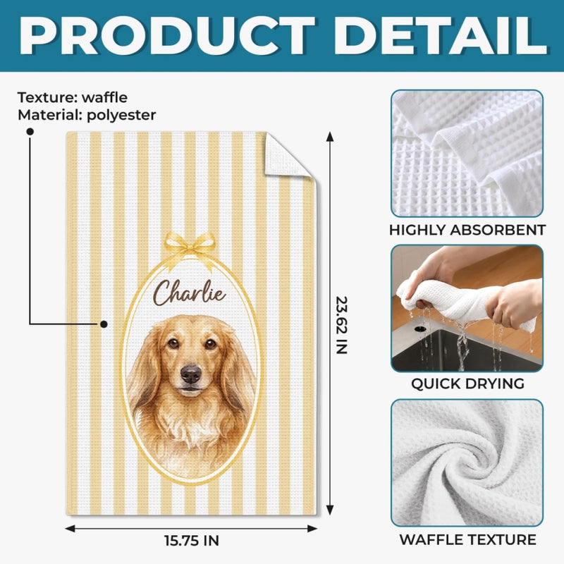 Custom Photo Kitchen Towel - Personalized Birthday Gifts For Dog Cat Lovers, Dog Dad And Mom, Cat Owners - The Cutest Kitchen Helper