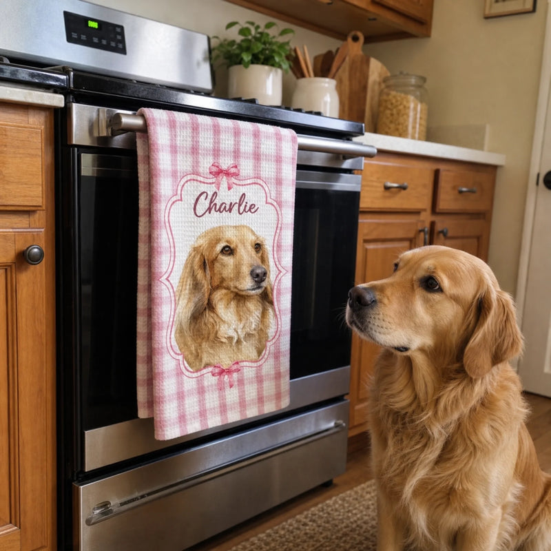 Custom Photo Kitchen Towel - Personalized Birthday Gifts For Dog Cat Lovers, Dog Dad And Mom, Cat Owners - The Cutest Kitchen Helper