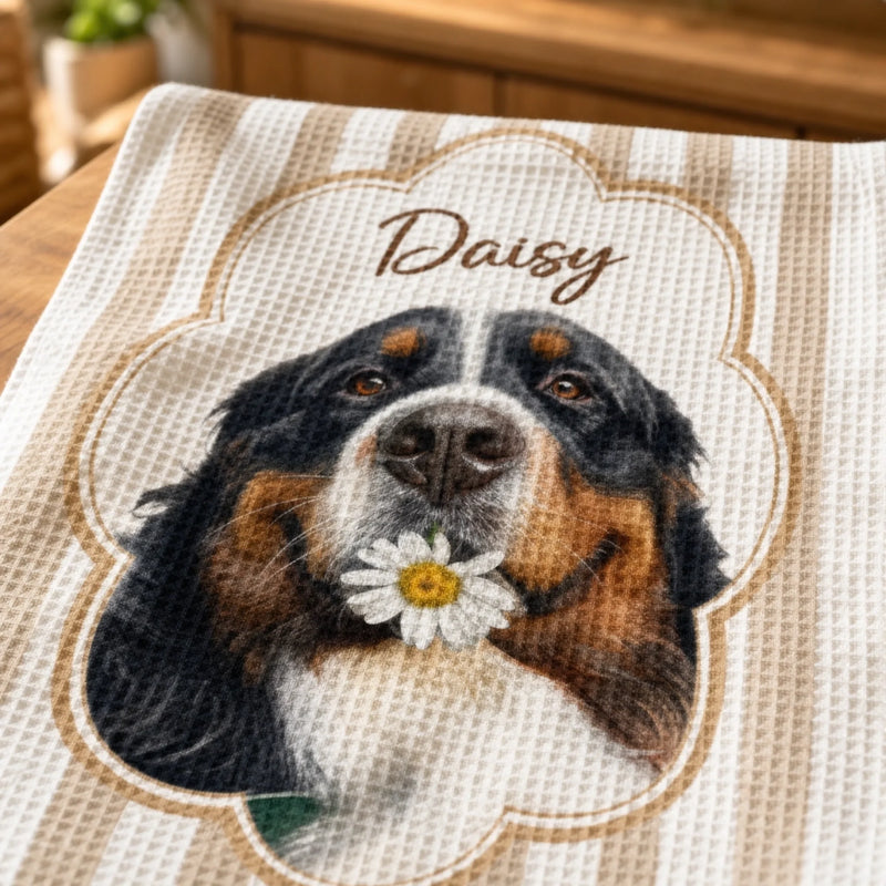 Custom Photo Kitchen Towel - Personalized Birthday Gifts For Dog Cat Lovers, Dog Dad And Mom, Cat Owners - The Cutest Kitchen Helper