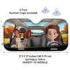 Pawsome Road Trips Ahead - Dog & Cat Personalized Custom Auto Windshield Sunshade, Car Window Protector - Gift For Pet Owners, Pet Lovers