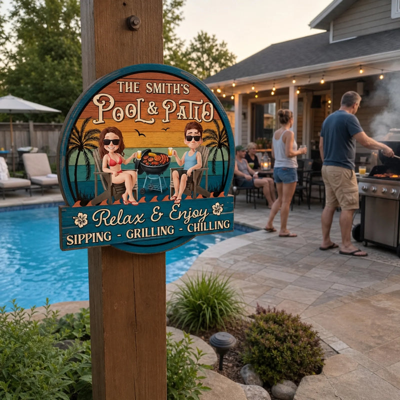 Custom Wood Sign - Personalized Summer Vacation And Travel Gifts For Husband And Wife, Him And Her - Sunshine And Sips