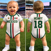 Custom Mexico World Football Baby Jersey Bodysuit - Personalized Baby Shower, Gender Reveal Gifts For New Moms, New Dads, Football Lovers - The Next Great Champion
