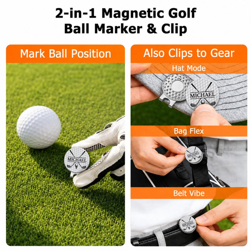 Custom Golf Ball Marker - Personalized Birthday Gifts For Golf Lovers, Sports Fans, Sports Lovers - Swing With Purpose