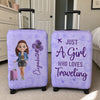 Custom Luggage Cover - Personalized Summer Vacation And Travel Gifts For Women, Besties, Sisters, BFF - Wander Far Live Fully