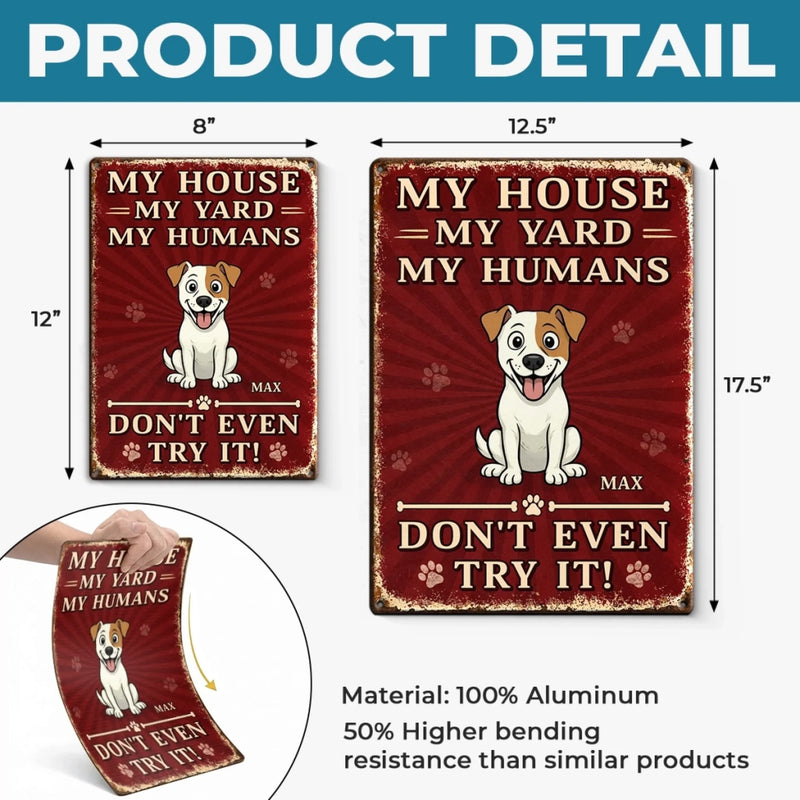 Custom Home Decor Metal Sign - Personalized  Birthday Gifts For Dog Lovers, Dog Dad And Mom - Protected By Furry Chaos