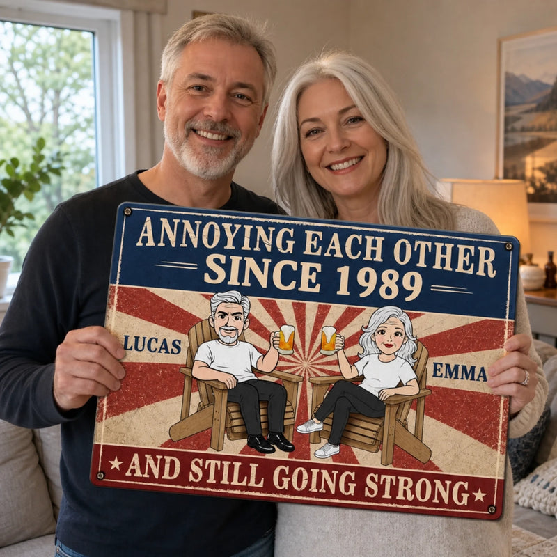 Custom Home Decor Metal Sign - Personalized  Anniversary Wedding Gifts For Husband And Wife, Him And Her - Love You, You Weirdo