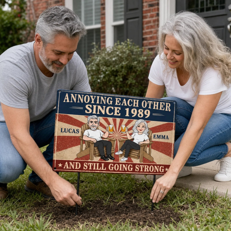 Custom Home Decor Metal Sign - Personalized  Anniversary Wedding Gifts For Husband And Wife, Him And Her - Love You, You Weirdo
