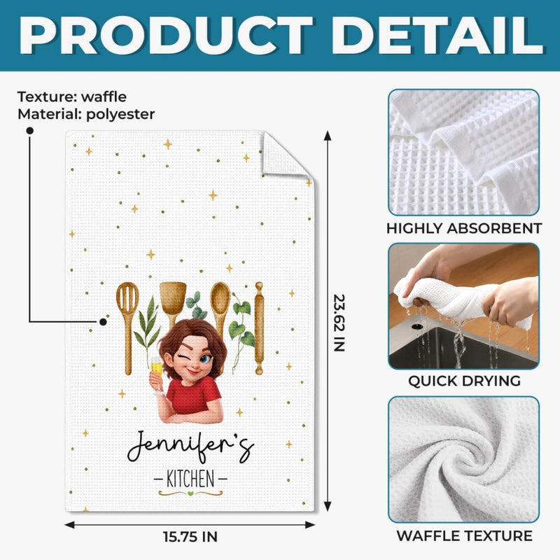 Custom Kitchen Towel - Personalized Birthday Gifts For Her, Mom, Grandma - A Pinch Of Happiness