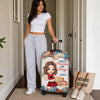 To Travel Is To Live - Travel Personalized Custom Luggage Cover - Summer Vacation Gift, Gift For Adventure Travel Lovers