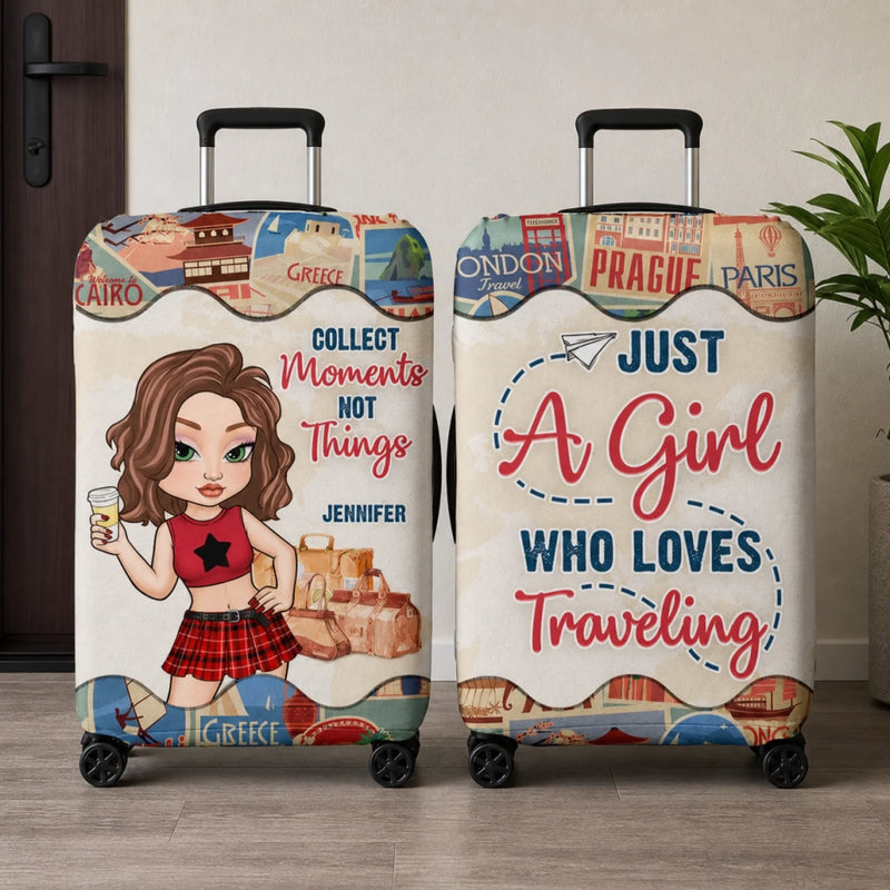 To Travel Is To Live - Travel Personalized Custom Luggage Cover - Summer Vacation Gift, Gift For Adventure Travel Lovers