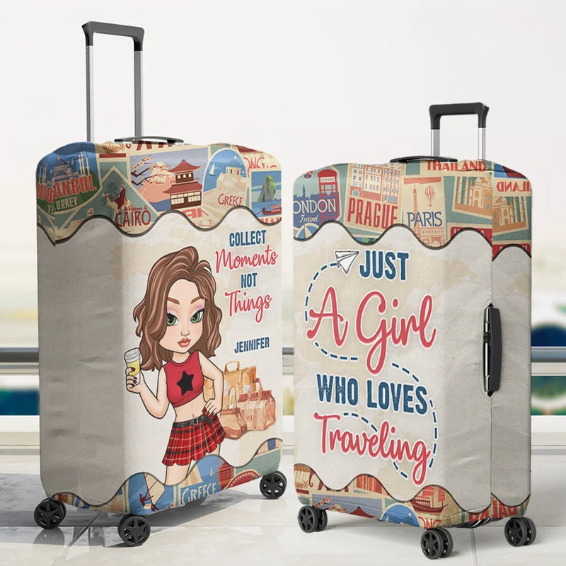 To Travel Is To Live - Travel Personalized Custom Luggage Cover - Summer Vacation Gift, Gift For Adventure Travel Lovers