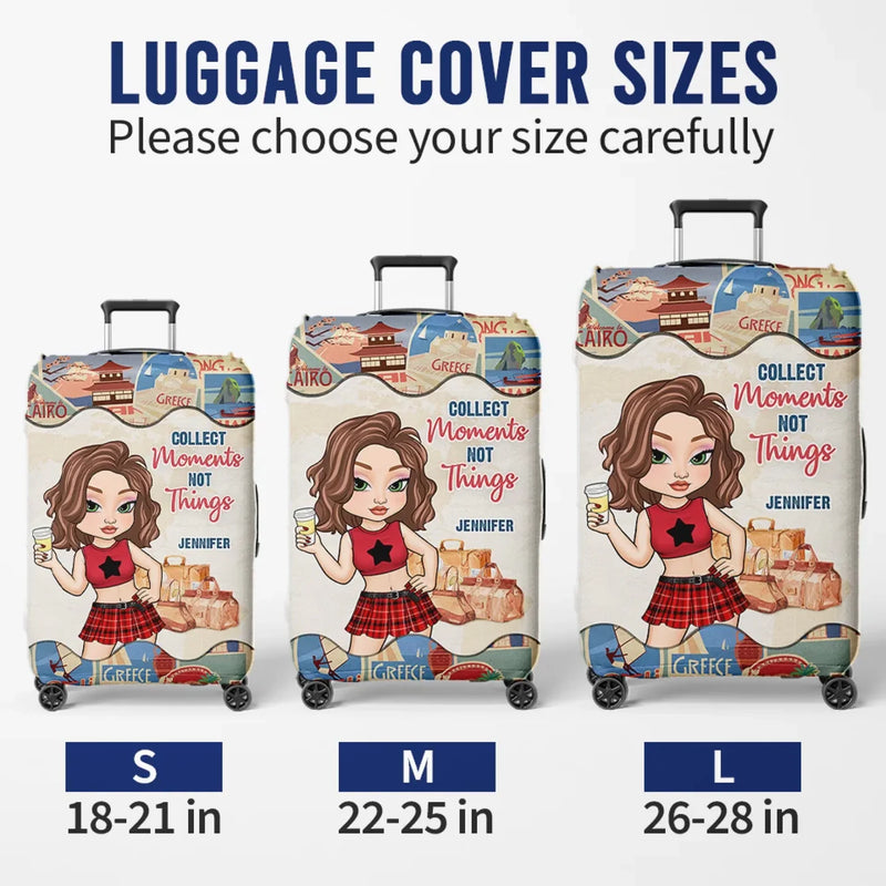 To Travel Is To Live - Travel Personalized Custom Luggage Cover - Summer Vacation Gift, Gift For Adventure Travel Lovers
