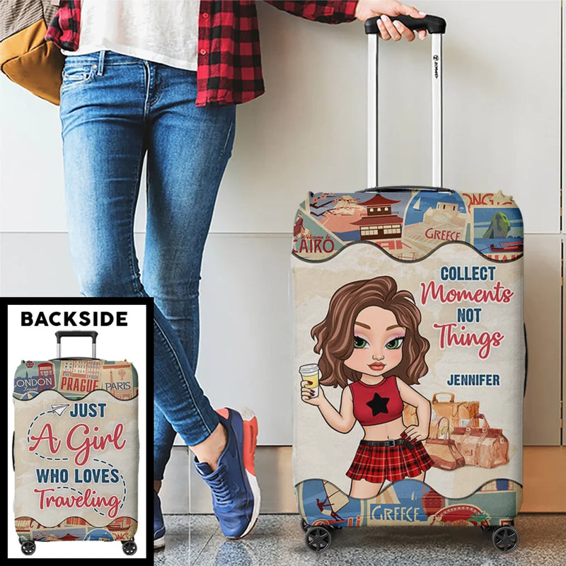 To Travel Is To Live - Travel Personalized Custom Luggage Cover - Summer Vacation Gift, Gift For Adventure Travel Lovers