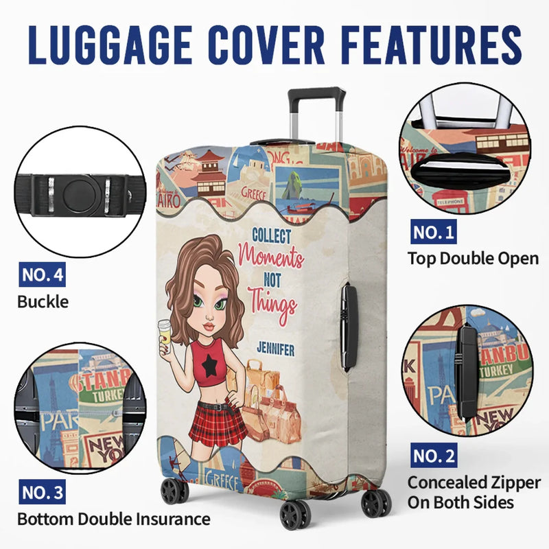 To Travel Is To Live - Travel Personalized Custom Luggage Cover - Summer Vacation Gift, Gift For Adventure Travel Lovers