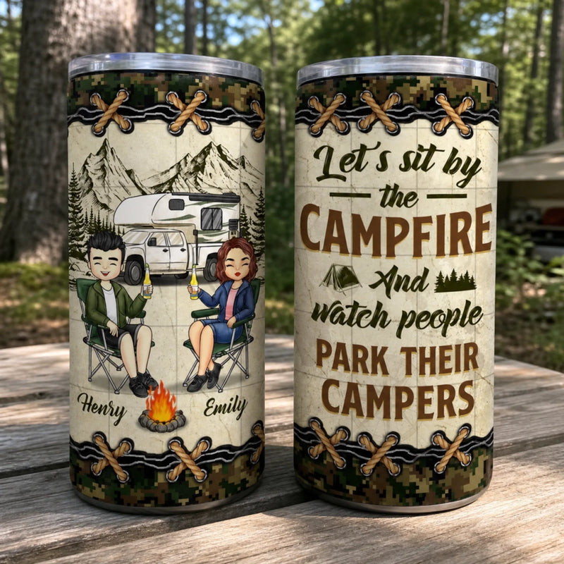 Custom 4 In 1 Can Cooler Tumbler - Personalized Birthday Camping Gifts For Campers, Husband And Wife, Him And Her - Camp Life, Couple Vibes