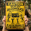 Custom Home Decor Metal Sign - Personalized Birthday Camping Gifts For Campers - Warning Camping Addiction