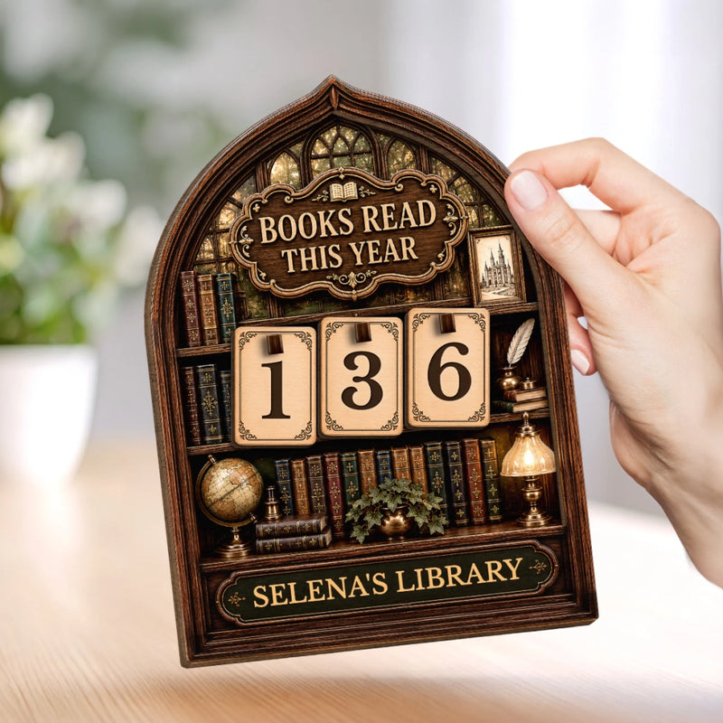 Custom Wooden Tracker Sign - Personalized Bookish Gifts For Book Lovers, Bookworms, Readers - Just One More Chapter