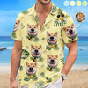 Custom Photo Unisex Tropical Hawaiian Aloha Shirt - Personalized Summer Vacation And Travel Gifts For Dog Cat Lovers, Dog Dad And Mom, Cat Owners - Beach Bum With Paws