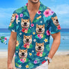 Custom Photo Unisex Tropical Hawaiian Aloha Shirt - Personalized Summer Vacation And Travel Gifts For Dog Cat Lovers, Dog Dad And Mom, Cat Owners - Sun Sand And Paws