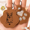 Custom Photo Leather Pet Hair Keychain - Personalized Pet Memorial Sympathy Gifts For Dogs, Cats - Always In My Heart