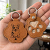 Custom Photo Leather Pet Hair Keychain - Personalized Pet Memorial Sympathy Gifts For Dogs, Cats - Always In My Heart