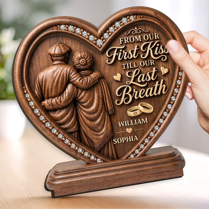 Custom 2-Layered Wooden Plaque - Personalized Anniversary Wedding Gifts For Husband And Wife, Him And Her - Every Chapter, Together