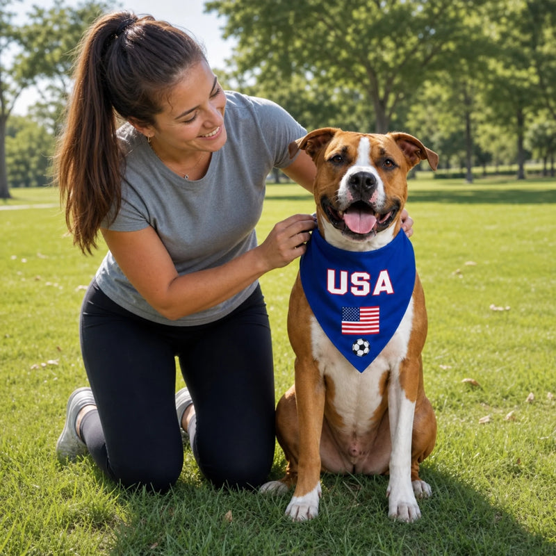 Custom World Football Pet Bandana - Personalized Birthday Gifts For Football Dog Cat Lovers, Dog Dad And Mom, Cat Owners - Epic Dog Squad