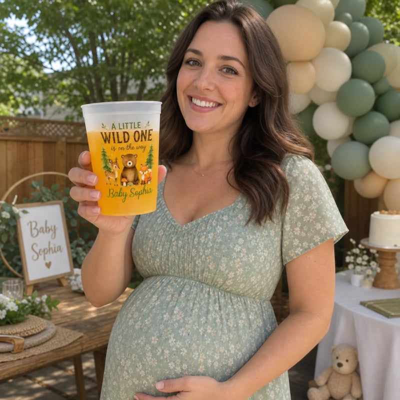 Custom Party Cups - Personalized Baby Shower, Gender Reveal Gifts For New Moms, New Dads, New Parents - A Little Wild One