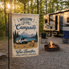 Custom Flag - Personalized Summer Vacation And Travel Camping Gifts For Campers, Mom, Dad, Brother, Sister, Kids - Adventure Awaits