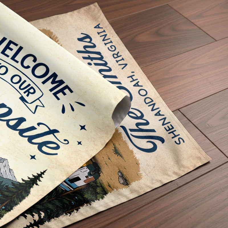 Custom Flag - Personalized Summer Vacation And Travel Camping Gifts For Campers, Mom, Dad, Brother, Sister, Kids - Adventure Awaits