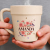 Custom Plant Pot Ceramic Mug - Personalized Birthday Garden Gifts For Gardeners, Women, Besties, Sisters, BFF -  Just A Girl And Her Pot