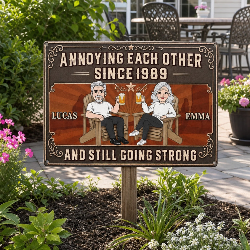 Custom Home Decor Metal Sign - Personalized  Anniversary Wedding Gifts For Husband And Wife, Him And Her - Stuck With You